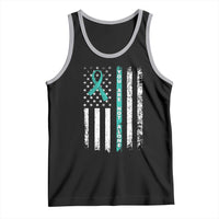 Sexual Assault Awareness Tank Top You Are Not Alone Ribbon Flag