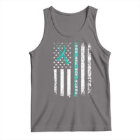 Sexual Assault Awareness Tank Top You Are Not Alone Ribbon Flag