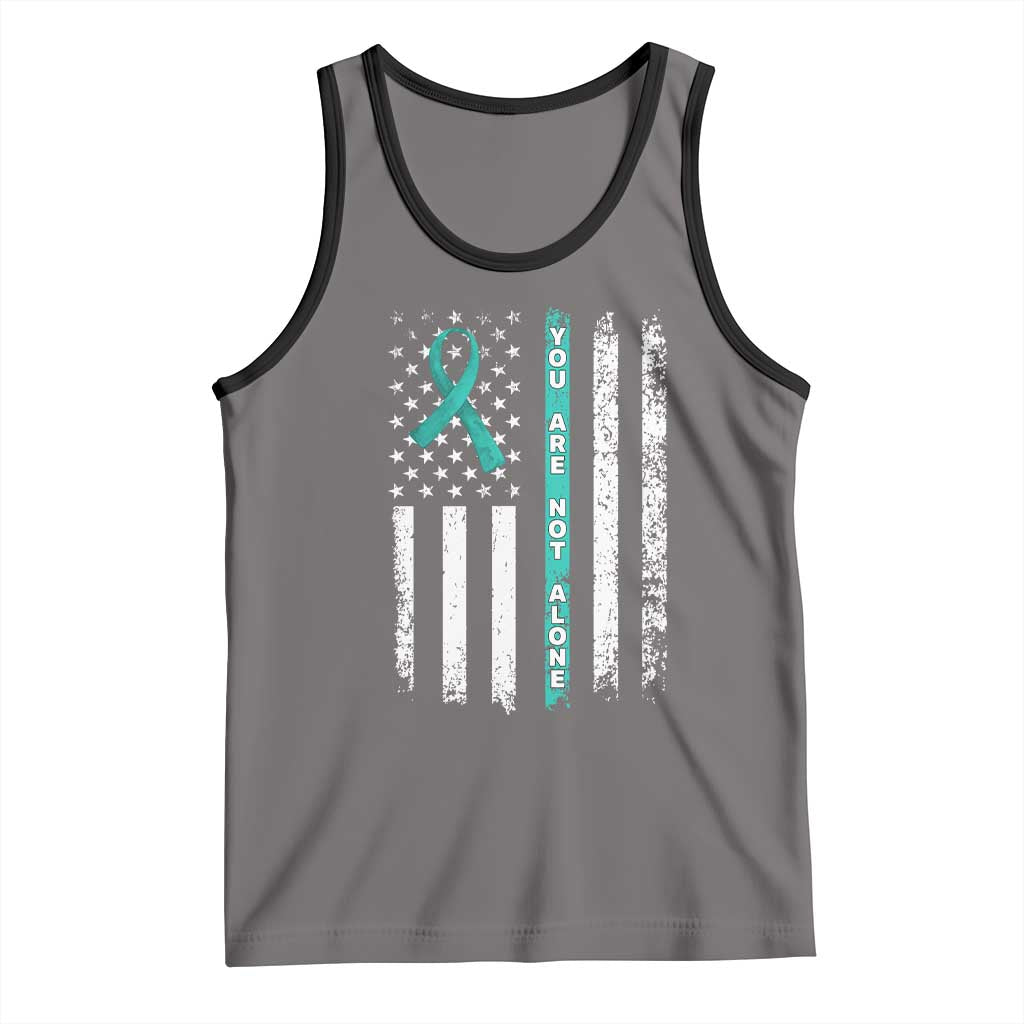 Sexual Assault Awareness Tank Top You Are Not Alone Ribbon Flag