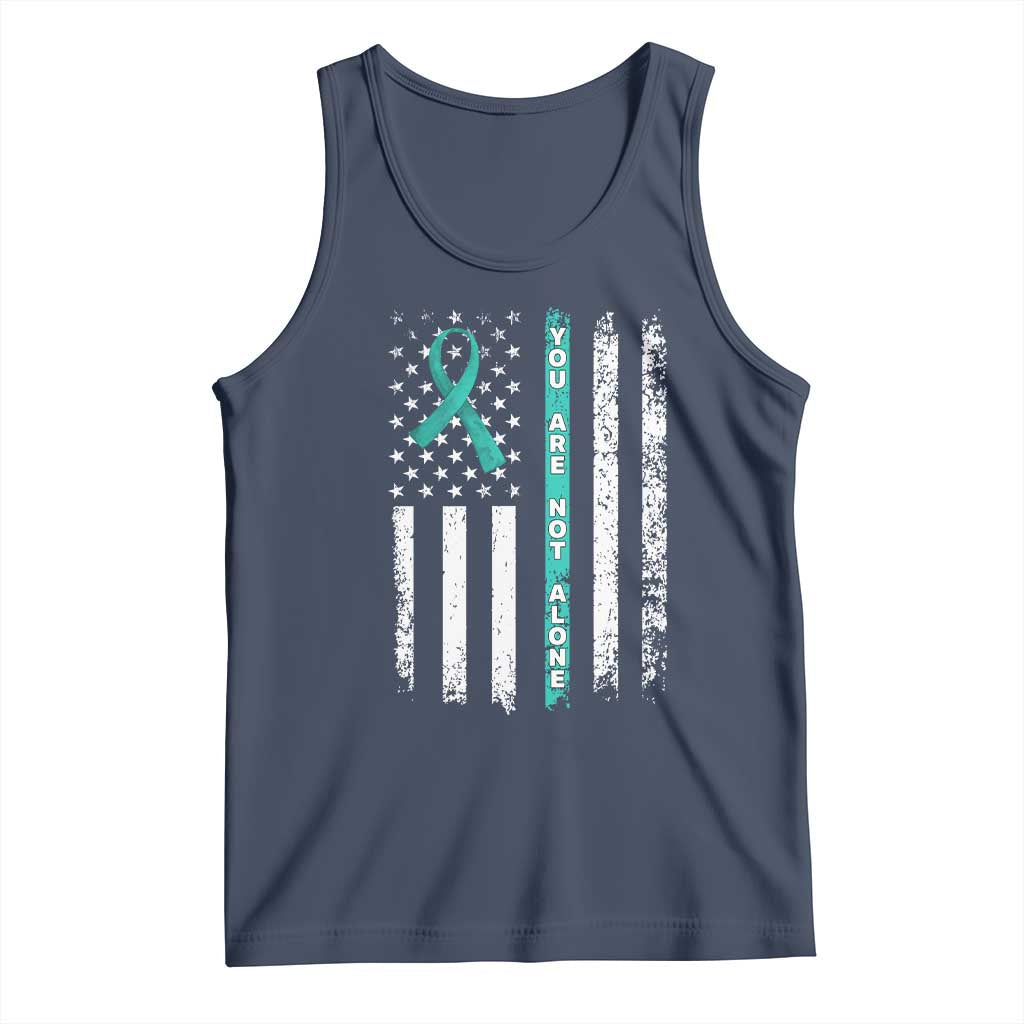 Sexual Assault Awareness Tank Top You Are Not Alone Ribbon Flag