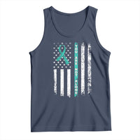 Sexual Assault Awareness Tank Top You Are Not Alone Ribbon Flag