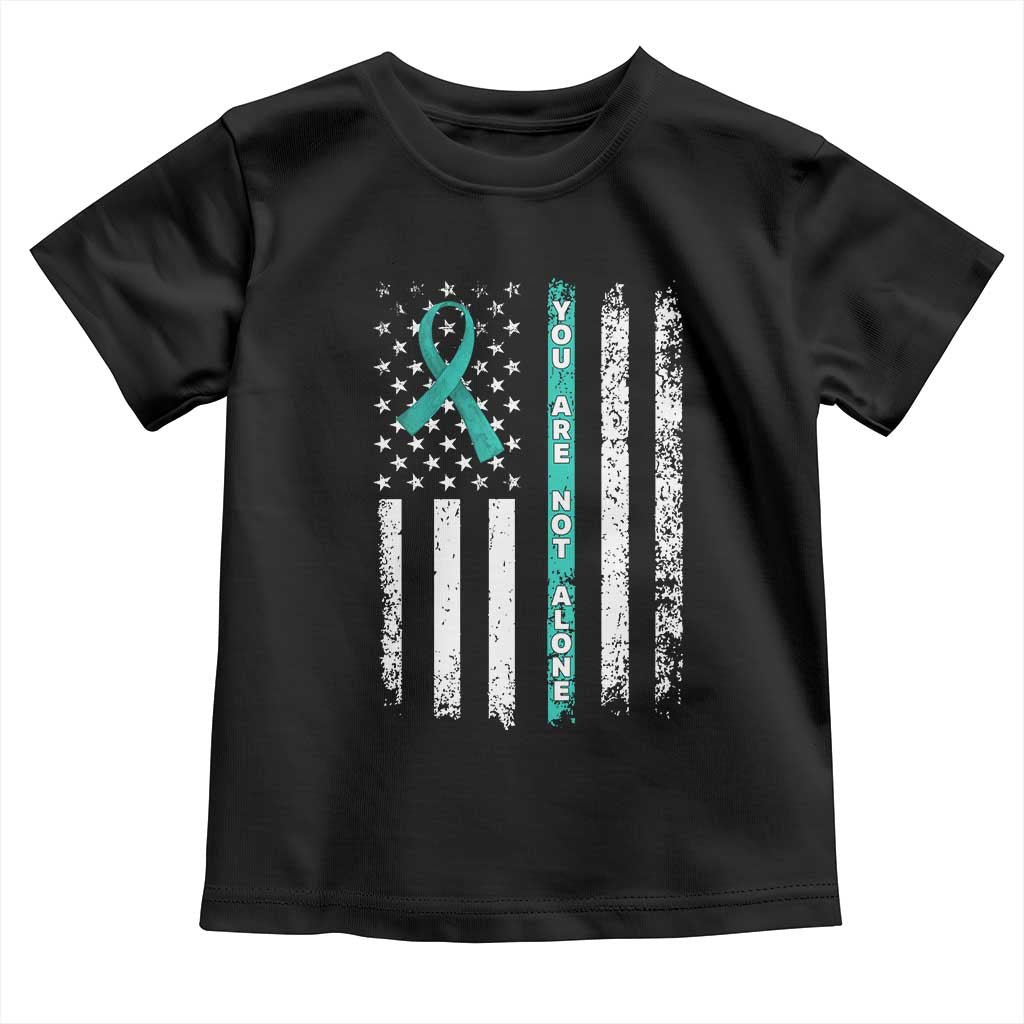 Sexual Assault Awareness Toddler T Shirt You Are Not Alone Ribbon Flag
