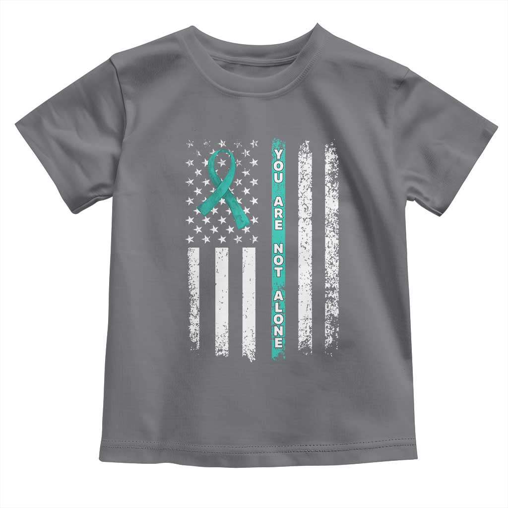 Sexual Assault Awareness Toddler T Shirt You Are Not Alone Ribbon Flag