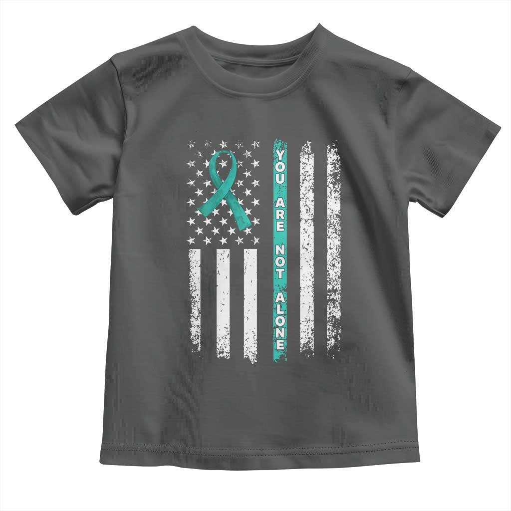Sexual Assault Awareness Toddler T Shirt You Are Not Alone Ribbon Flag