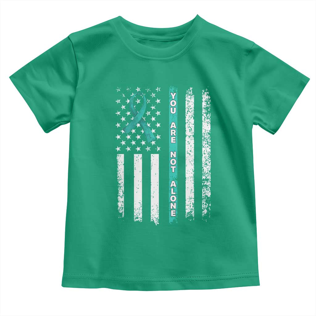 Sexual Assault Awareness Toddler T Shirt You Are Not Alone Ribbon Flag