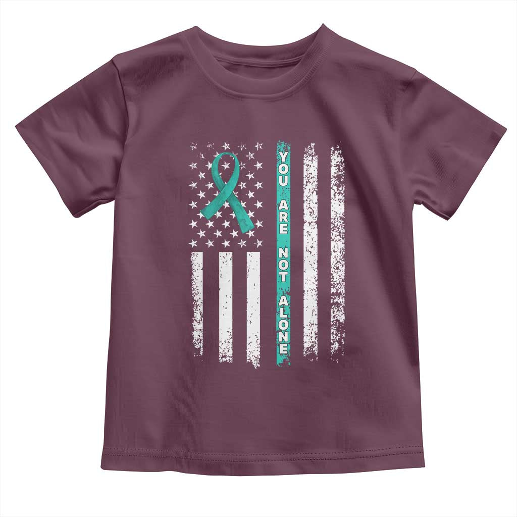 Sexual Assault Awareness Toddler T Shirt You Are Not Alone Ribbon Flag
