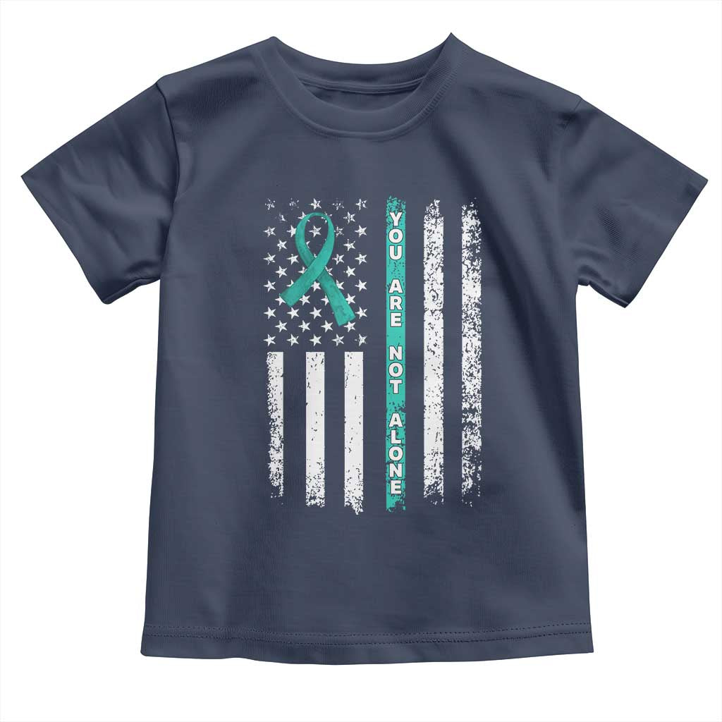 Sexual Assault Awareness Toddler T Shirt You Are Not Alone Ribbon Flag
