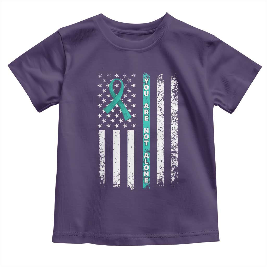 Sexual Assault Awareness Toddler T Shirt You Are Not Alone Ribbon Flag