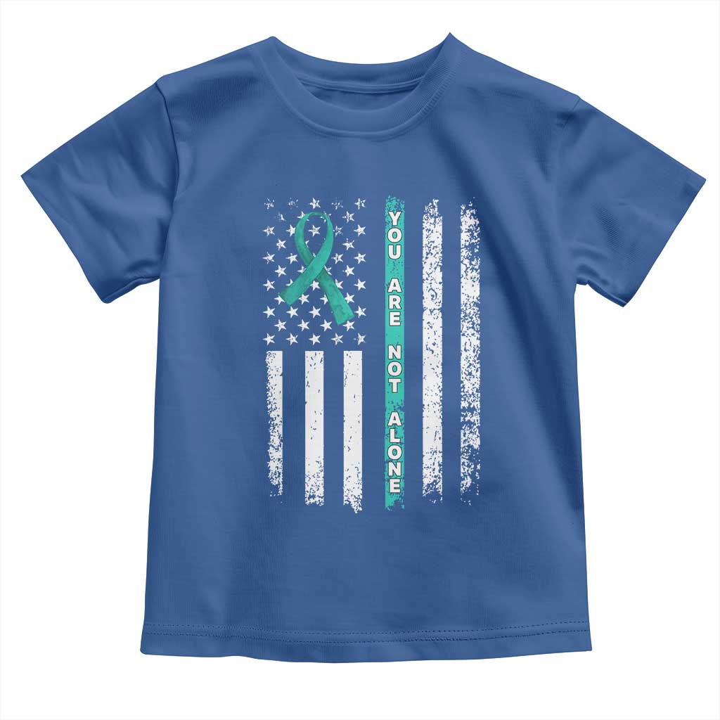 Sexual Assault Awareness Toddler T Shirt You Are Not Alone Ribbon Flag