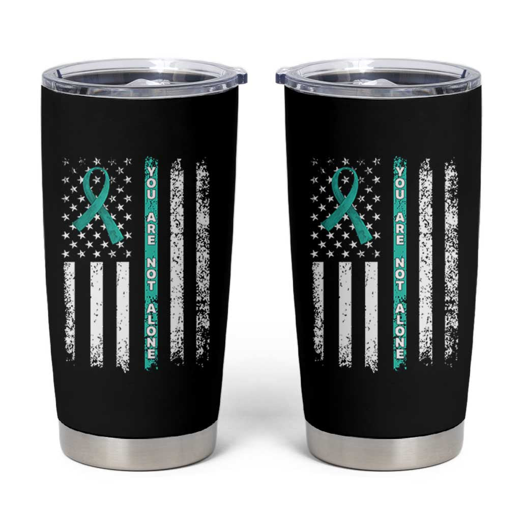 Sexual Assault Awareness Tumbler Cup You Are Not Alone Ribbon Flag