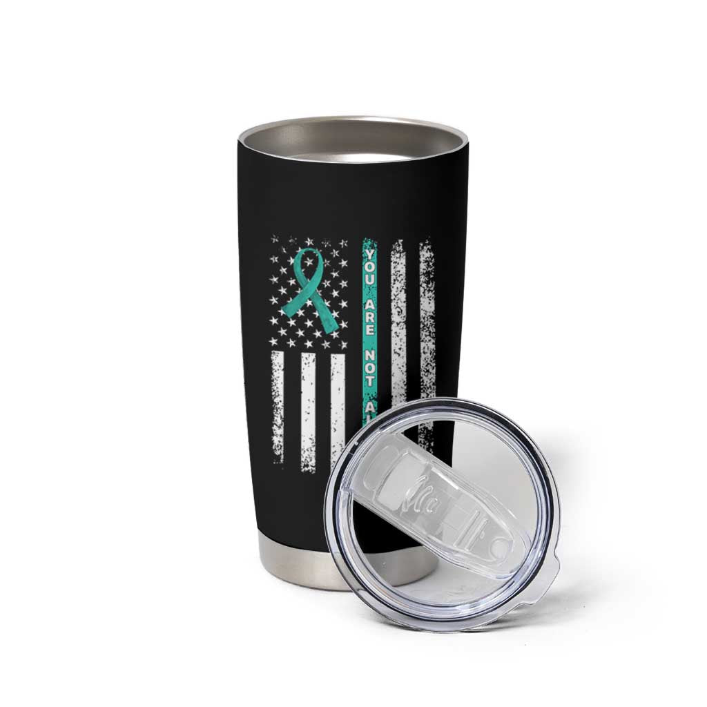 Sexual Assault Awareness Tumbler Cup You Are Not Alone Ribbon Flag