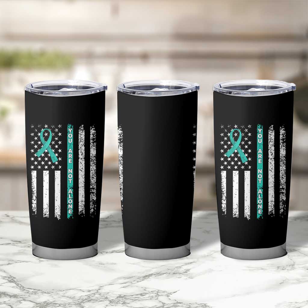 Sexual Assault Awareness Tumbler Cup You Are Not Alone Ribbon Flag