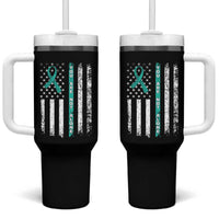 Sexual Assault Awareness Tumbler With Handle You Are Not Alone Ribbon Flag