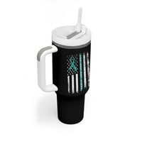 Sexual Assault Awareness Tumbler With Handle You Are Not Alone Ribbon Flag