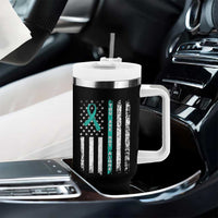 Sexual Assault Awareness Tumbler With Handle You Are Not Alone Ribbon Flag