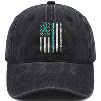 Sexual Assault Awareness Washed Cotton Baseball Cap You Are Not Alone Ribbon Flag