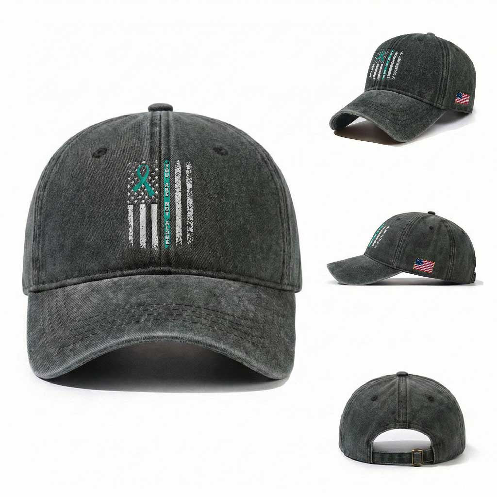 Sexual Assault Awareness Washed Cotton Baseball Cap You Are Not Alone Ribbon Flag