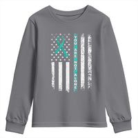 Sexual Assault Awareness Youth Sweatshirt You Are Not Alone Ribbon Flag