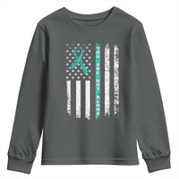 Sexual Assault Awareness Youth Sweatshirt You Are Not Alone Ribbon Flag