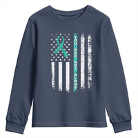 Sexual Assault Awareness Youth Sweatshirt You Are Not Alone Ribbon Flag