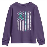 Sexual Assault Awareness Youth Sweatshirt You Are Not Alone Ribbon Flag