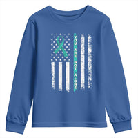Sexual Assault Awareness Youth Sweatshirt You Are Not Alone Ribbon Flag
