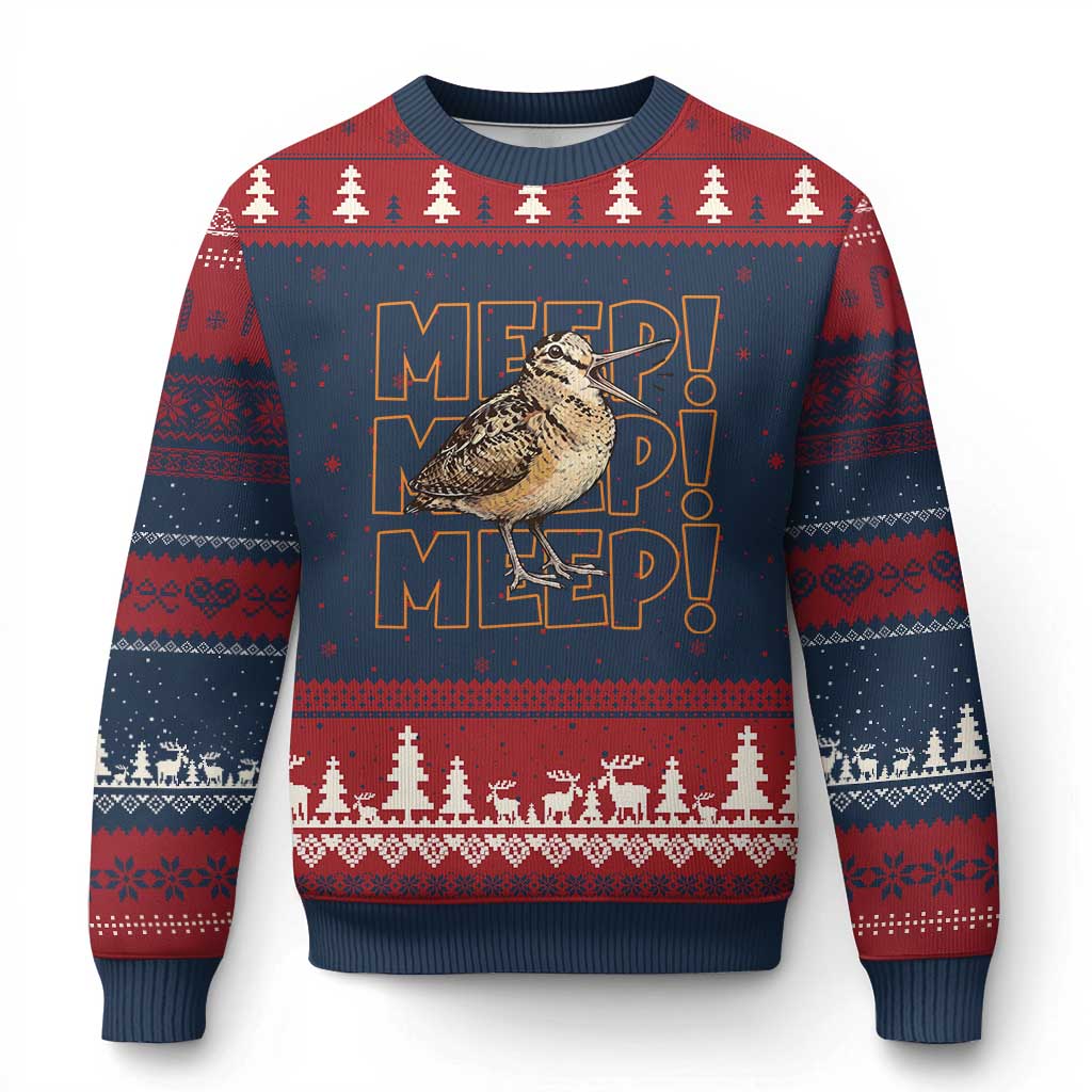 Woodcock Meep Ugly Christmas Sweater Funny Nature Lover