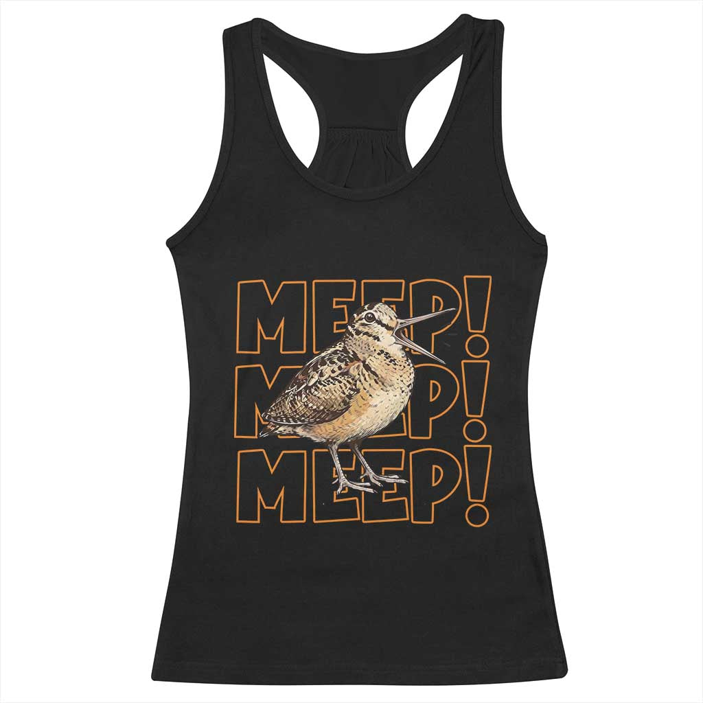 Woodcock Meep Racerback Tank Top Funny Nature Lover