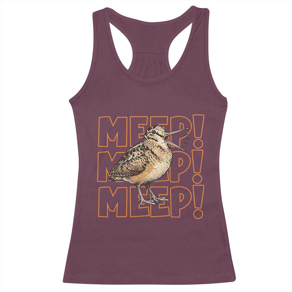 Woodcock Meep Racerback Tank Top Funny Nature Lover