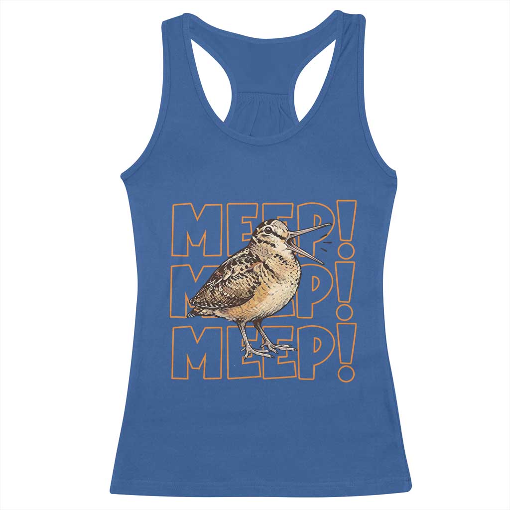Woodcock Meep Racerback Tank Top Funny Nature Lover
