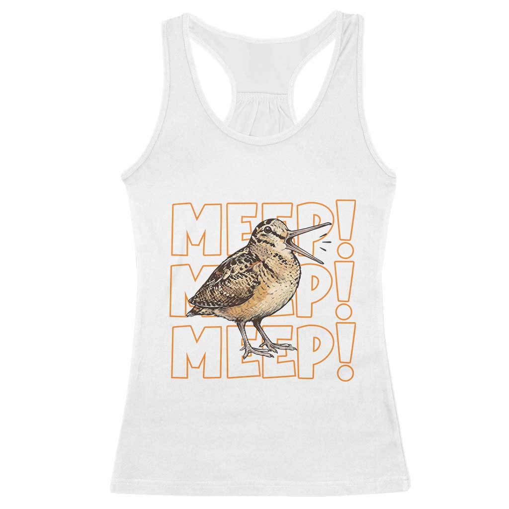 Woodcock Meep Racerback Tank Top Funny Nature Lover