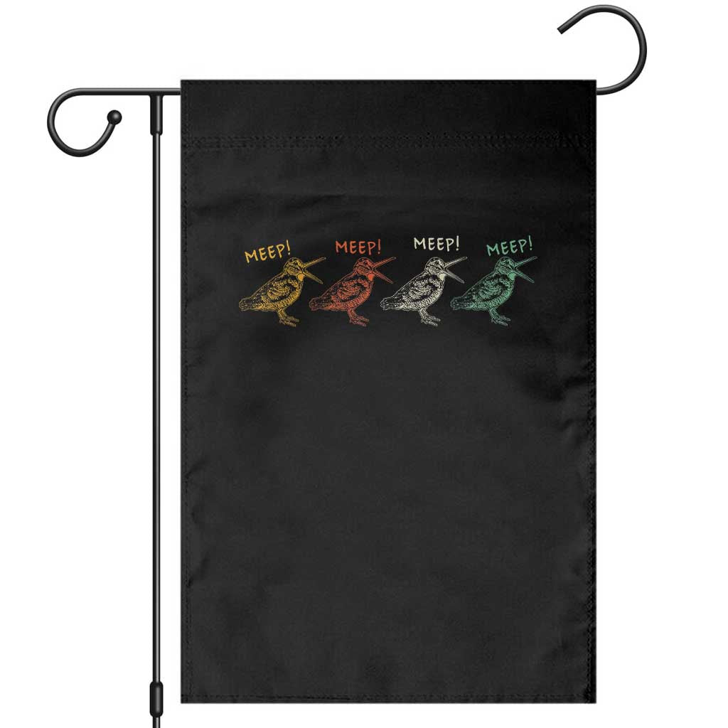 Meep Woodcock Garden Flag Retro Timberdoodle Wildlife