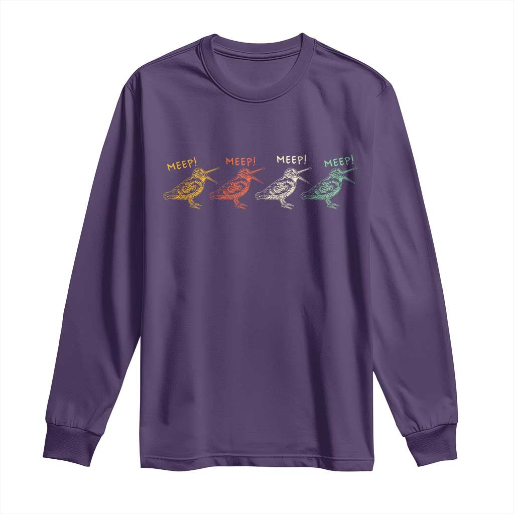 Meep Woodcock Long Sleeve Shirt Retro Timberdoodle Wildlife