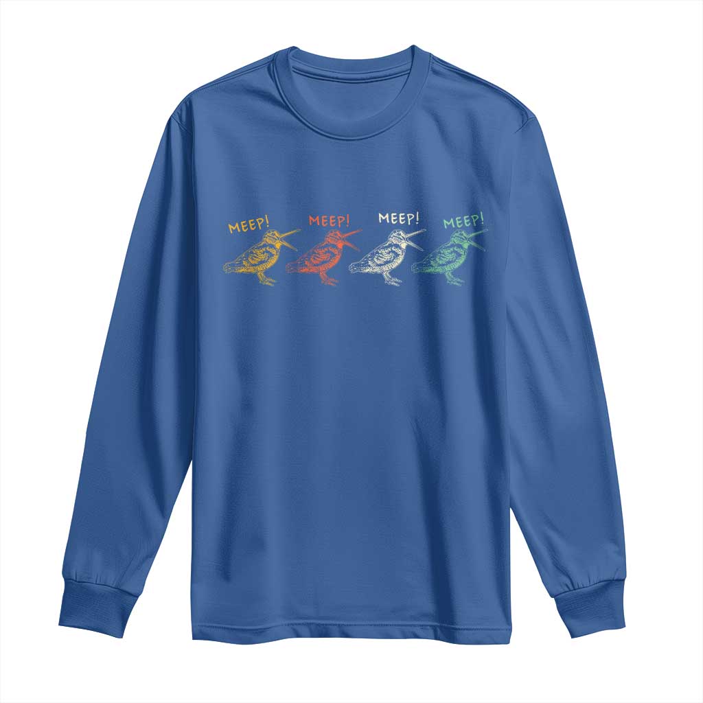 Meep Woodcock Long Sleeve Shirt Retro Timberdoodle Wildlife