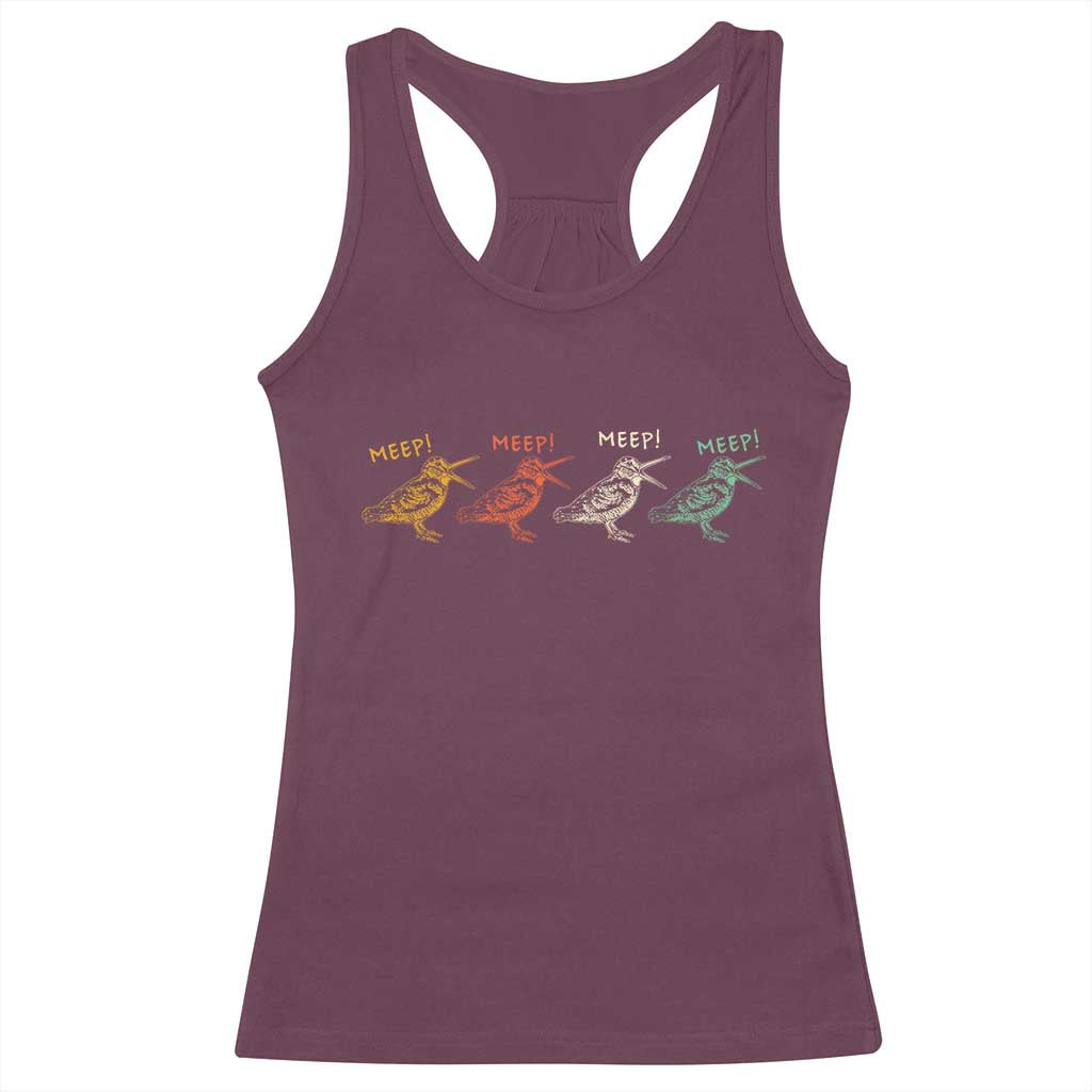 Meep Woodcock Racerback Tank Top Retro Timberdoodle Wildlife