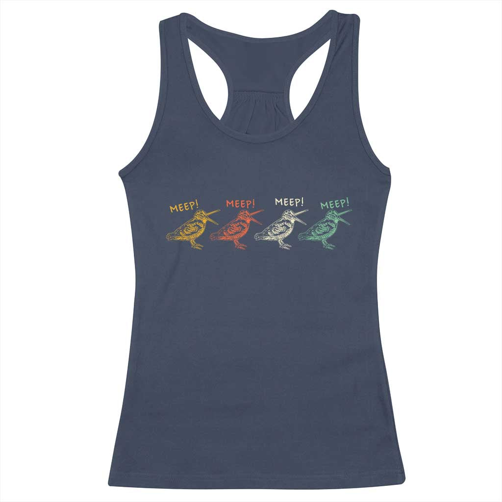 Meep Woodcock Racerback Tank Top Retro Timberdoodle Wildlife