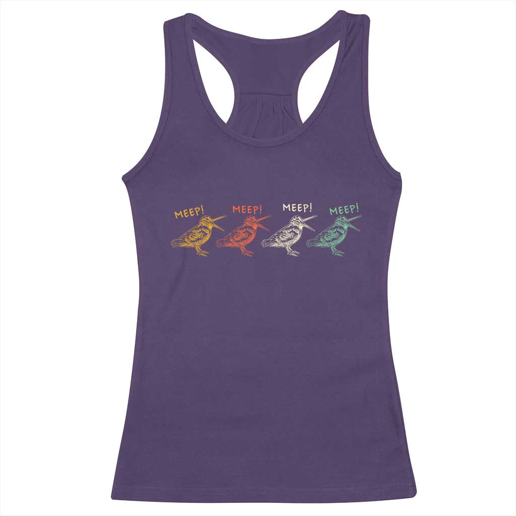 Meep Woodcock Racerback Tank Top Retro Timberdoodle Wildlife