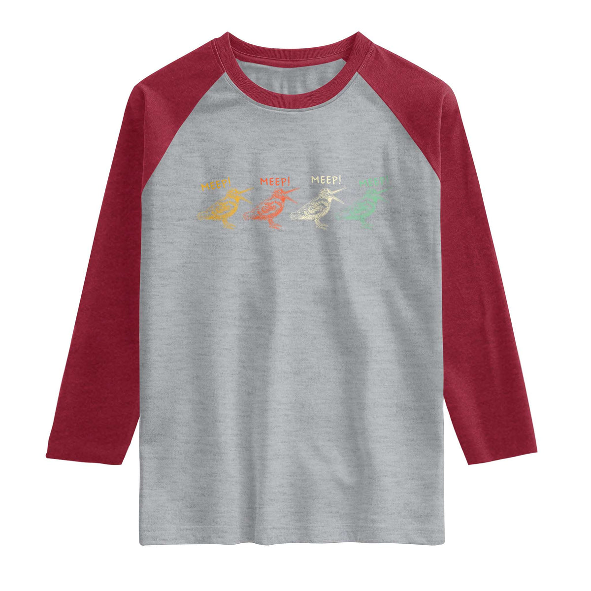 Meep Woodcock Raglan Shirt Retro Timberdoodle Wildlife