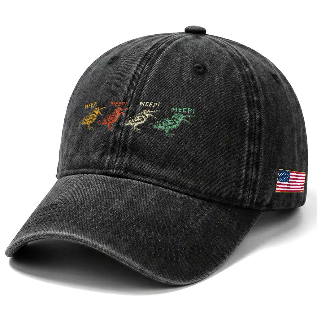 Meep Woodcock Washed Cotton Baseball Cap Retro Timberdoodle Wildlife