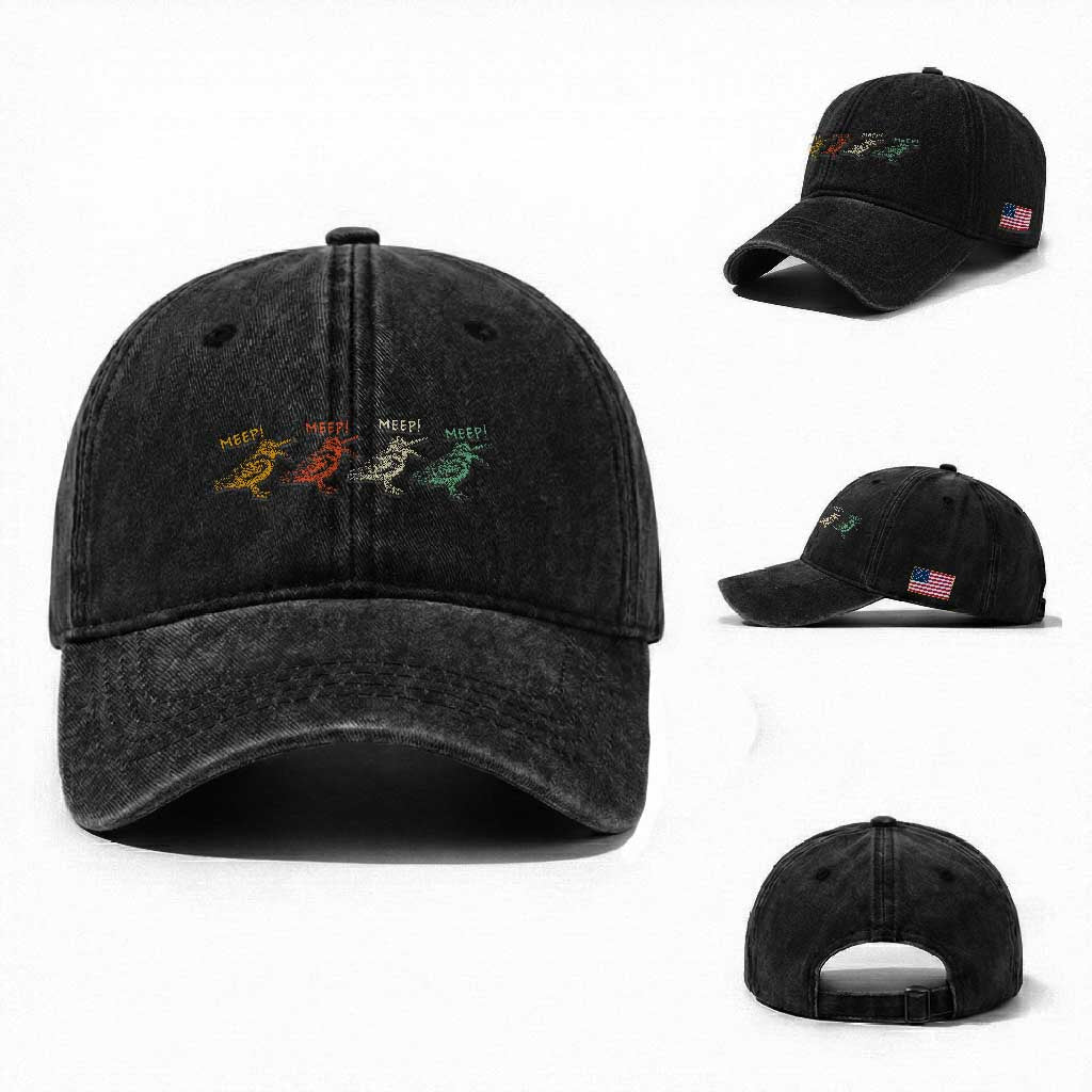 Meep Woodcock Washed Cotton Baseball Cap Retro Timberdoodle Wildlife