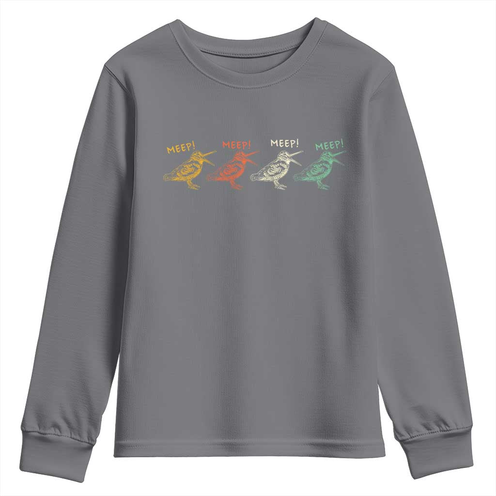 Meep Woodcock Youth Sweatshirt Retro Timberdoodle Wildlife