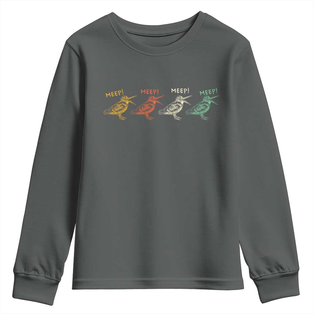 Meep Woodcock Youth Sweatshirt Retro Timberdoodle Wildlife