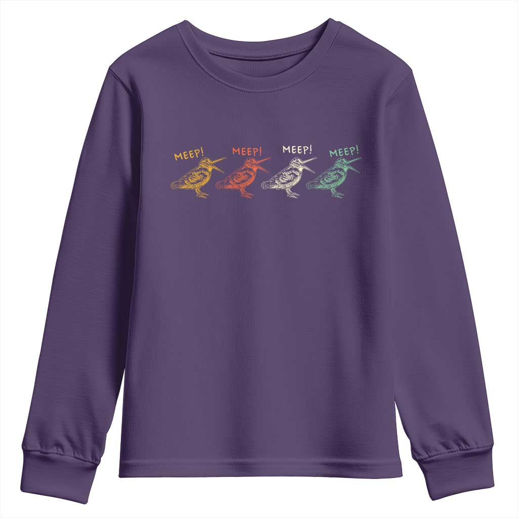 Meep Woodcock Youth Sweatshirt Retro Timberdoodle Wildlife