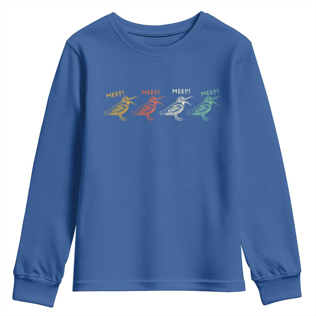 Meep Woodcock Youth Sweatshirt Retro Timberdoodle Wildlife