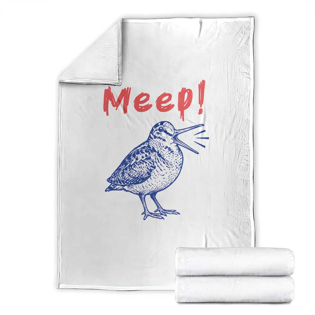 Meep Woodcock Throw Blanket Cute Bird Meme