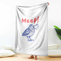 Meep Woodcock Throw Blanket Cute Bird Meme