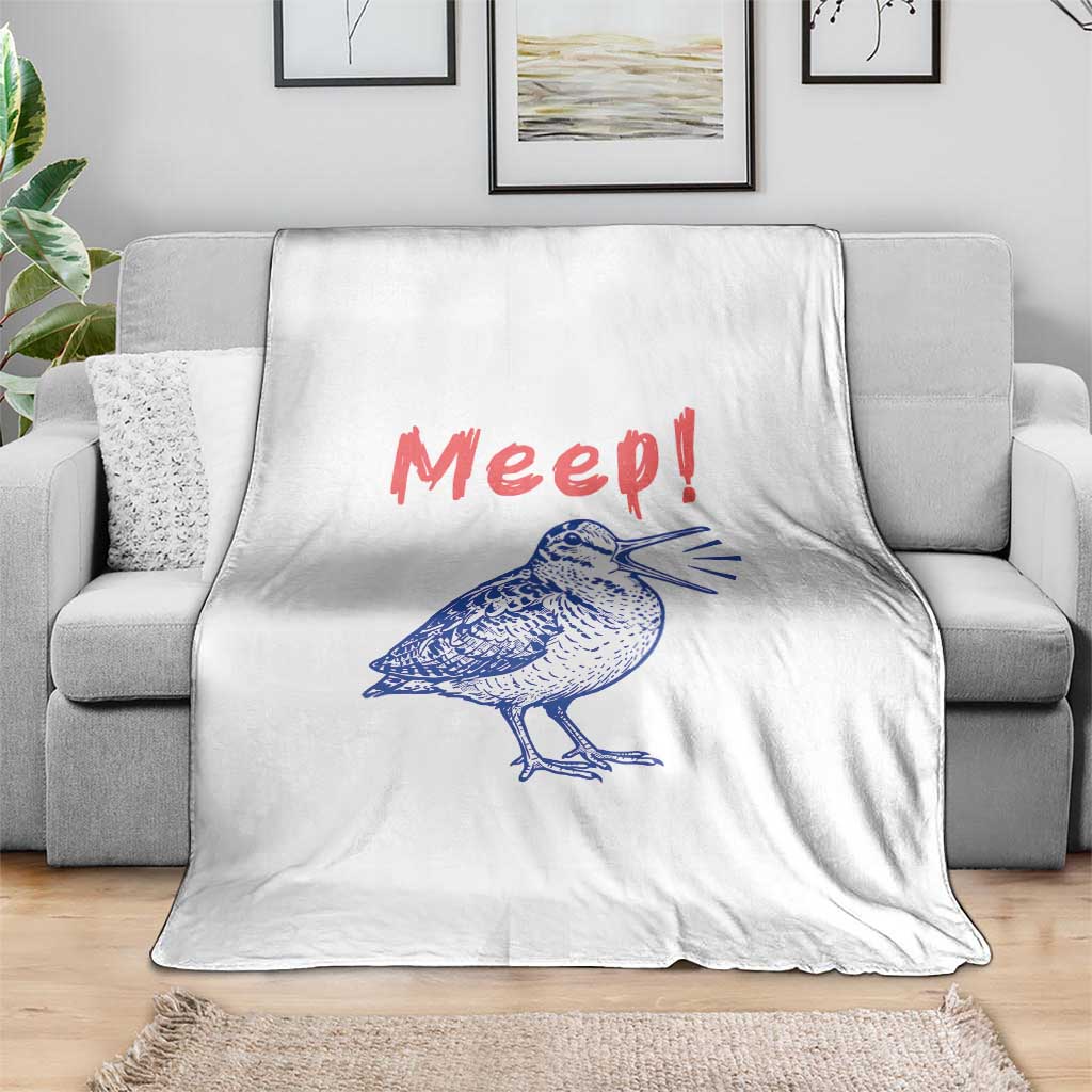 Meep Woodcock Throw Blanket Cute Bird Meme