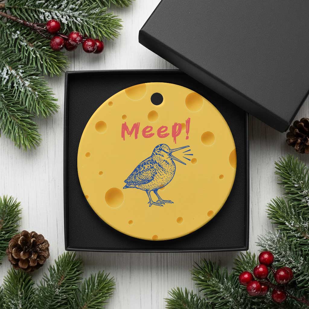 Meep Woodcock Ceramic Ornament Cute Bird Meme