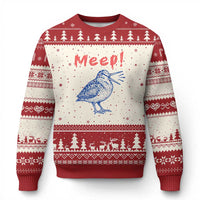 Meep Woodcock Ugly Christmas Sweater Cute Bird Meme