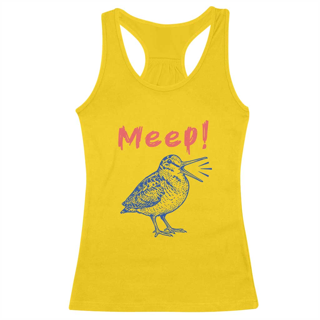 Meep Woodcock Racerback Tank Top Cute Bird Meme